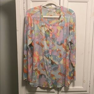 Colorful Button-Up Blouse